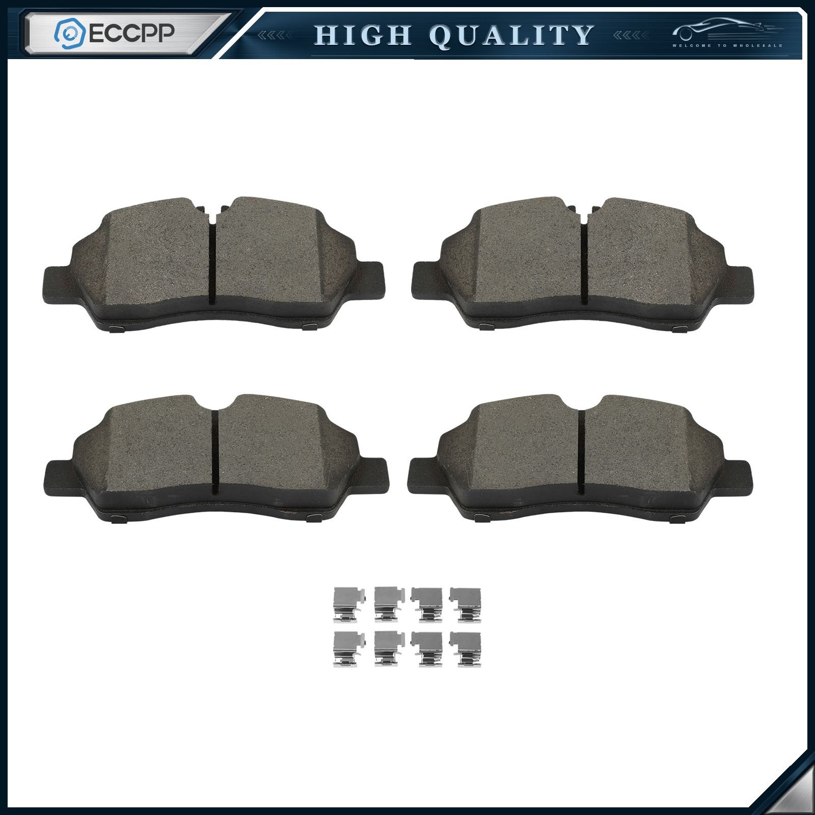 Rear Ceramic Brake Pads w/Hardware for Ford Transit-150 Transit-250 Transit-350 6B93BC-57
