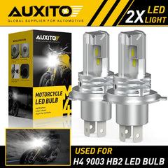 2X AUXITO H4 LED Bulb White Hi/Low Beam Motorcycle Headlight 6000K High Power EA AUXITO