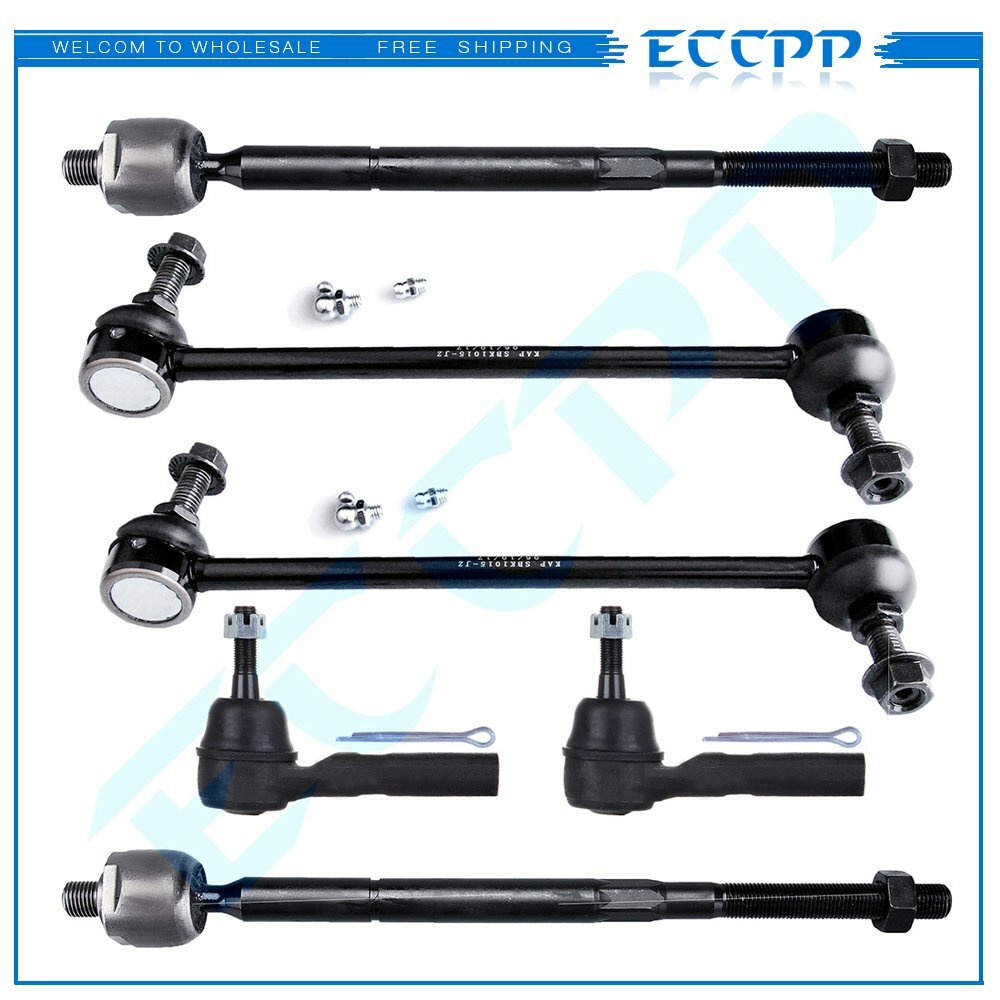6pc Front Inner & Outer Tie Rod & Sway Bar Link Kit For 2009-2016 Dodge Journey 6B93BC-57
