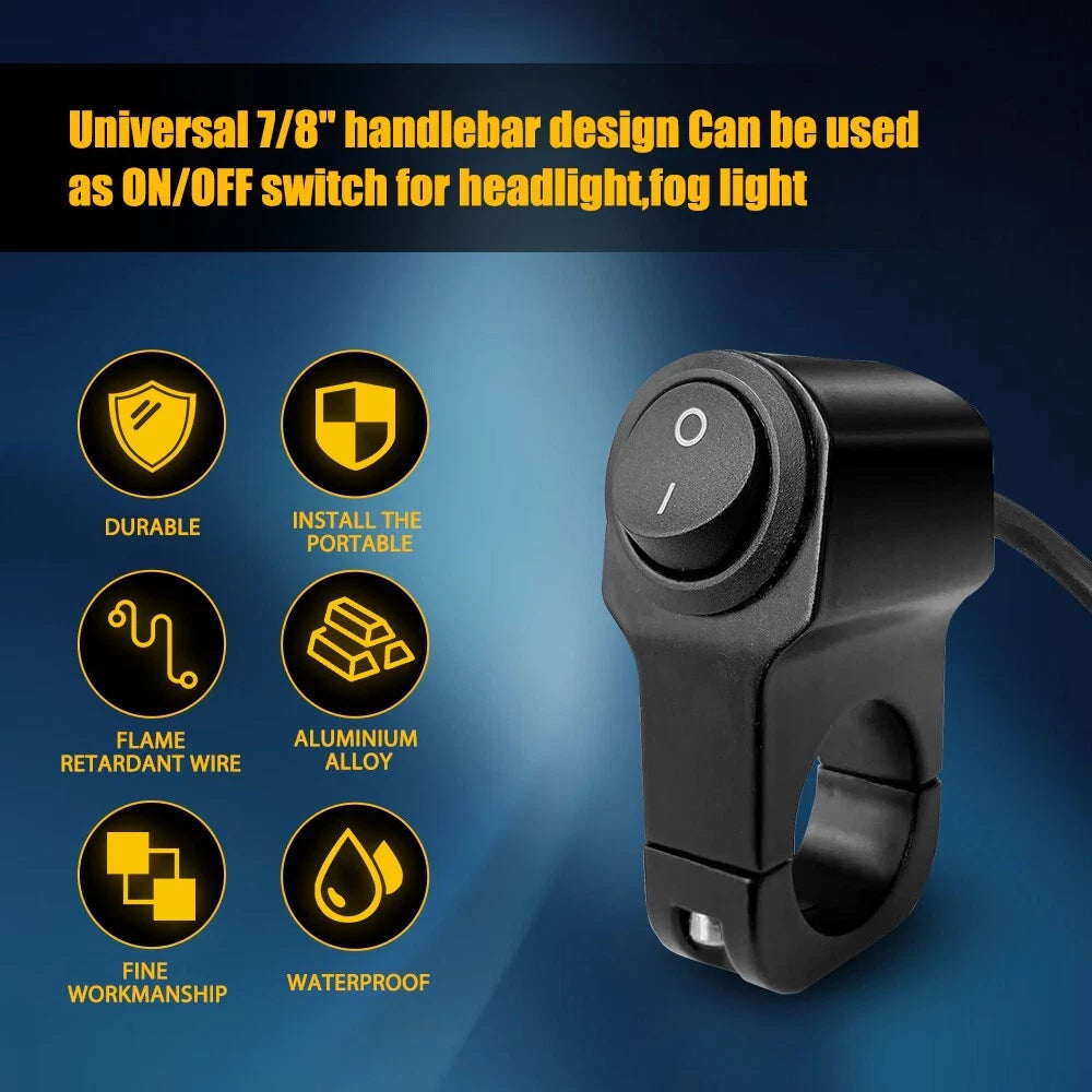 Motorcycle Handlebar 12V Dirt Bike Light Switch For 7/8" Handlebars 22mm EOA 6B93BC-57