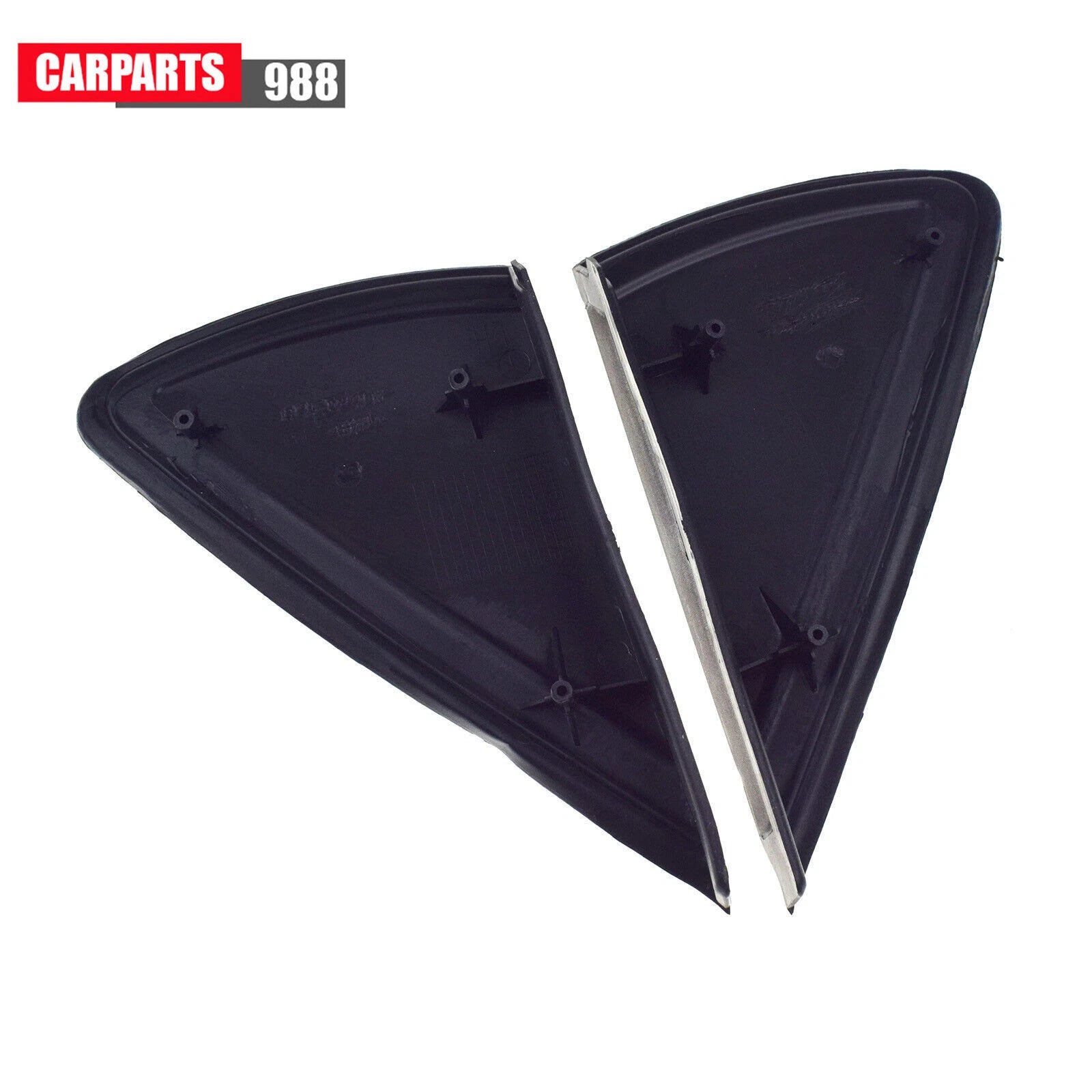 Pair LH RH Rearview Mirror Triangle Molding Cover Black For VW Polo MK5 2010-20 6B93BC-57