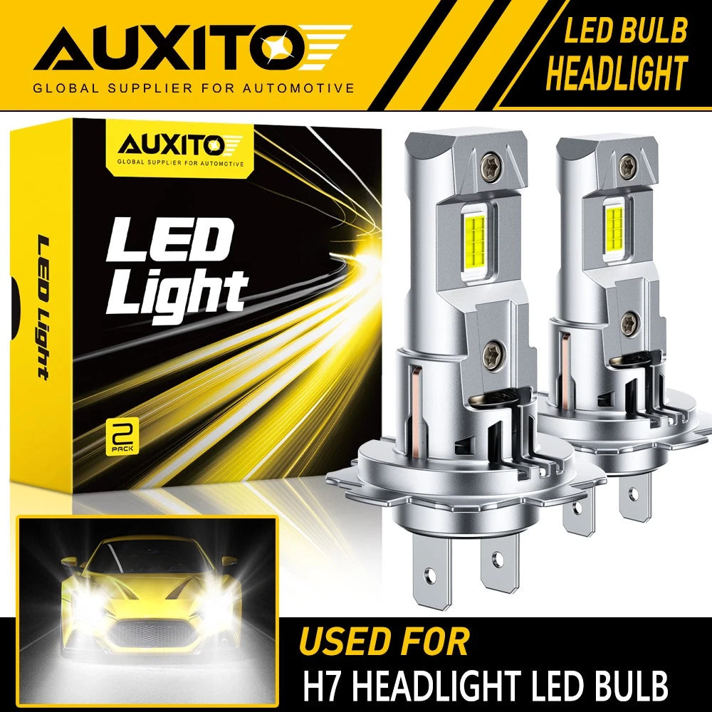 AUXITO H7 LED Headlight Bulbs High Low 6500K Bright White CANBUS ERROR FREE M6SA AUXITO