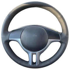 Steering Wheel Wrap For BMW E39 E46 325i E53 X5 Black Perforated Leather Cover