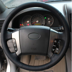 DIY Top Leather Steering Wheel Hand-stitch on Wrap Cover For Kia Sorento 2004-08