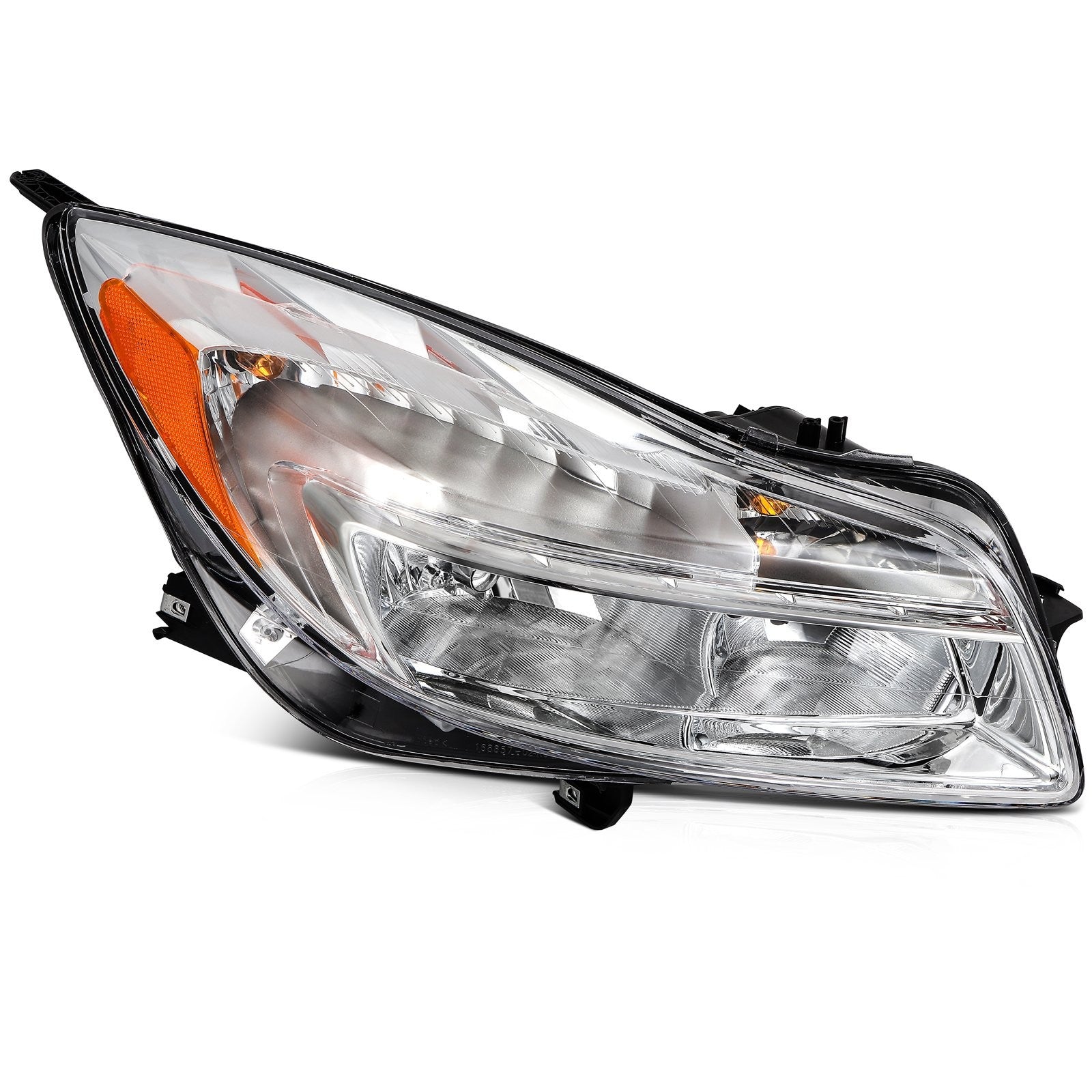 Pair Kit Headlights Assembly For 2011-2013 Buick Regal 2.0L 2.4L Chrome Amber 6B93BC-57