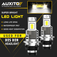 AUXITO D2S D2R LED Headlight Bulbs High Low Beam Conversion HID TO LED White Q16 AUXITO