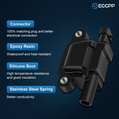 ECCPP 8 Square Ignition Coils For 07-13 Chevy Silverado 1500 Suburban 4.8L 5.3L ECCPP