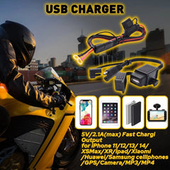 Motorcycle Charger USB Waterproof SAE to USB Cable Adapter Socket Battery 6B93BC-57