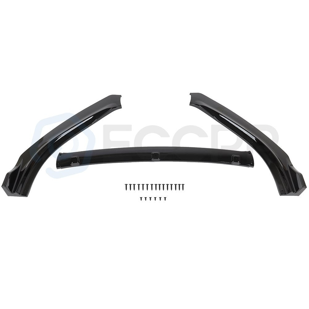 For 2014-2018 Mazda 6 3PC Glossy Black  Front Bumper Lip Spoiler Splitter 6B93BC-57
