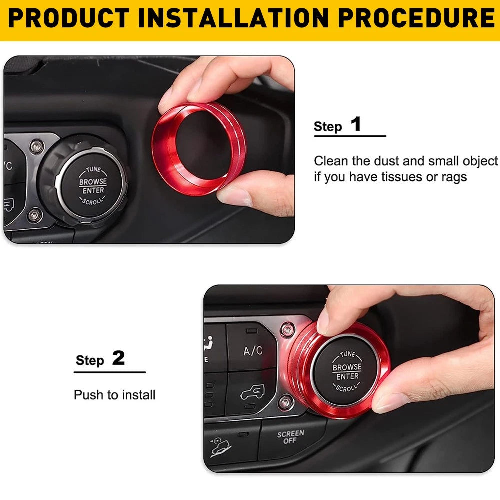 AIR CONDITIONER HEADLIGHT RADIO SWITCH KNOB TRIM COVER FOR 20-23 JEEP GLADIATOR 6B93BC-57