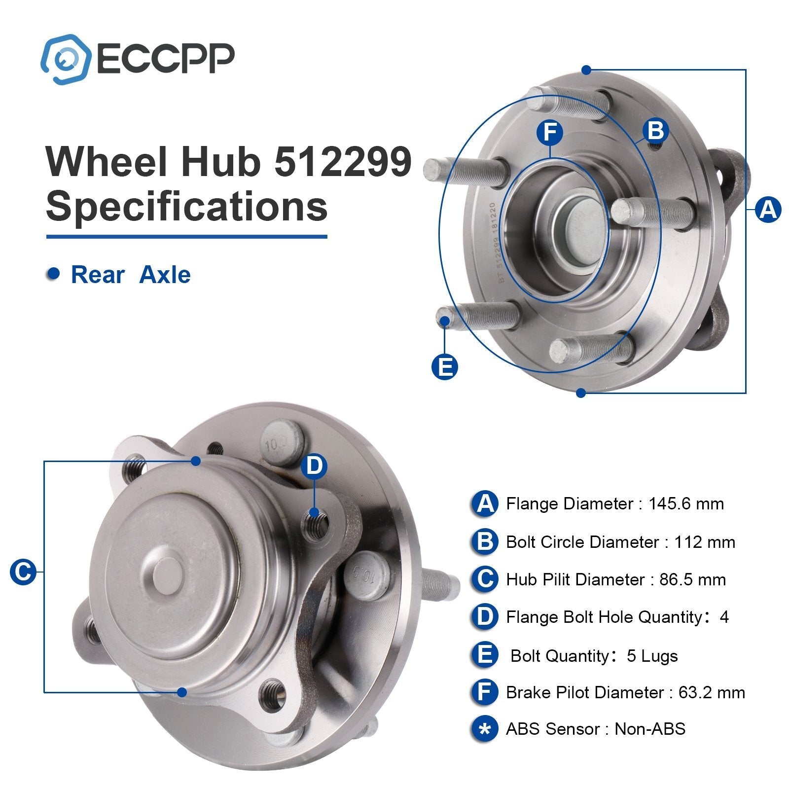2 Rear Wheel Hub Bearings FWD For Ford Five Hundred Freestyle Taurus X Mercury 6B93BC-57