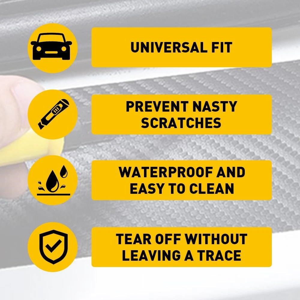 4x Accessories Carbon Fiber Car Door Sill Sticker Protector 2021 for Toyota EOA 6B93BC-57
