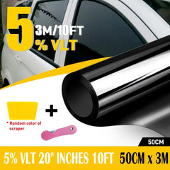 10FT Uncut Roll Window Tint Film 5% VLT 20" x 10ft Feet Car Home Office Glass EA 6B93BC-57