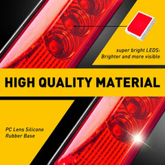 4x 3LED Side Marker Lights Amber+Red Clearance Light Waterproof Trailer Truck RV 6B93BC-57