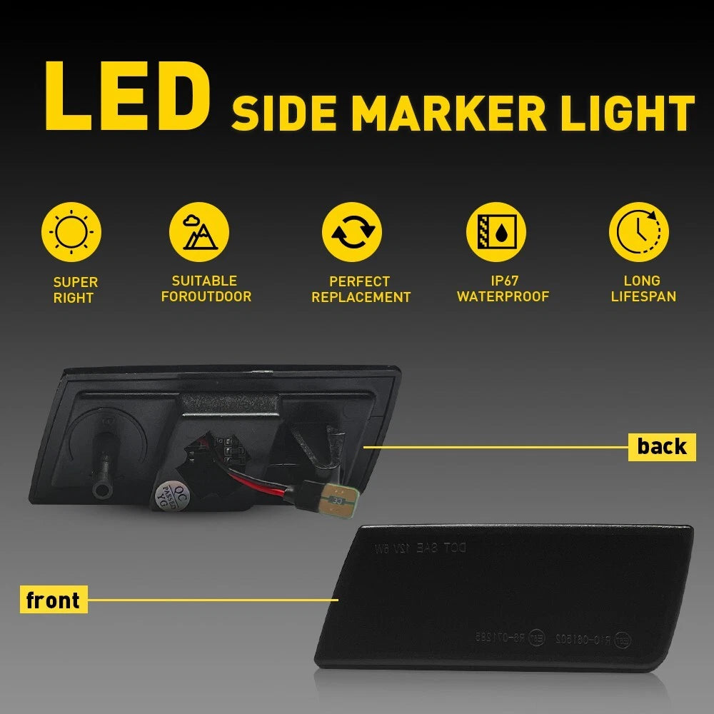 SMOKED LENS LED SIDE MARKER LAMPS LIGHTS FITS CHRYSLER 2005-2014 300 REPLACEMENT 6B93BC-57