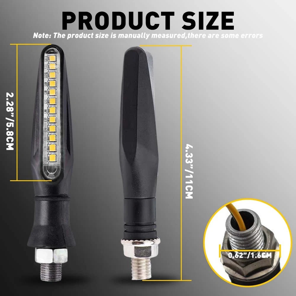 4X Motorcycle Turn Signals Blinker Lights Amber Dynamic For Light Suzuki DRZ400s 6B93BC-57