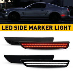 For 2010-2014 Ford Mustang Smoked Lens & Front Rear LED Side Marker Lights 4PCS 6B93BC-57