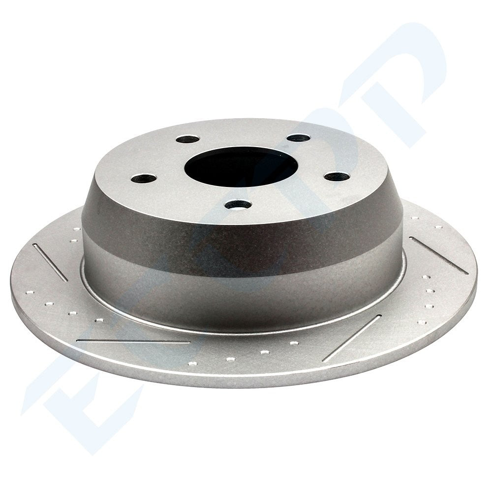 Front And Rear Drilled & Slotted Brake Rotors Kit For Grand Cherokee 1999 - 2004 KOEEP