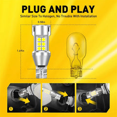 AUXITO 921 912 T15 LED Reverse Backup Light Bulb Super Bright White 4000LM EOA AUXITO