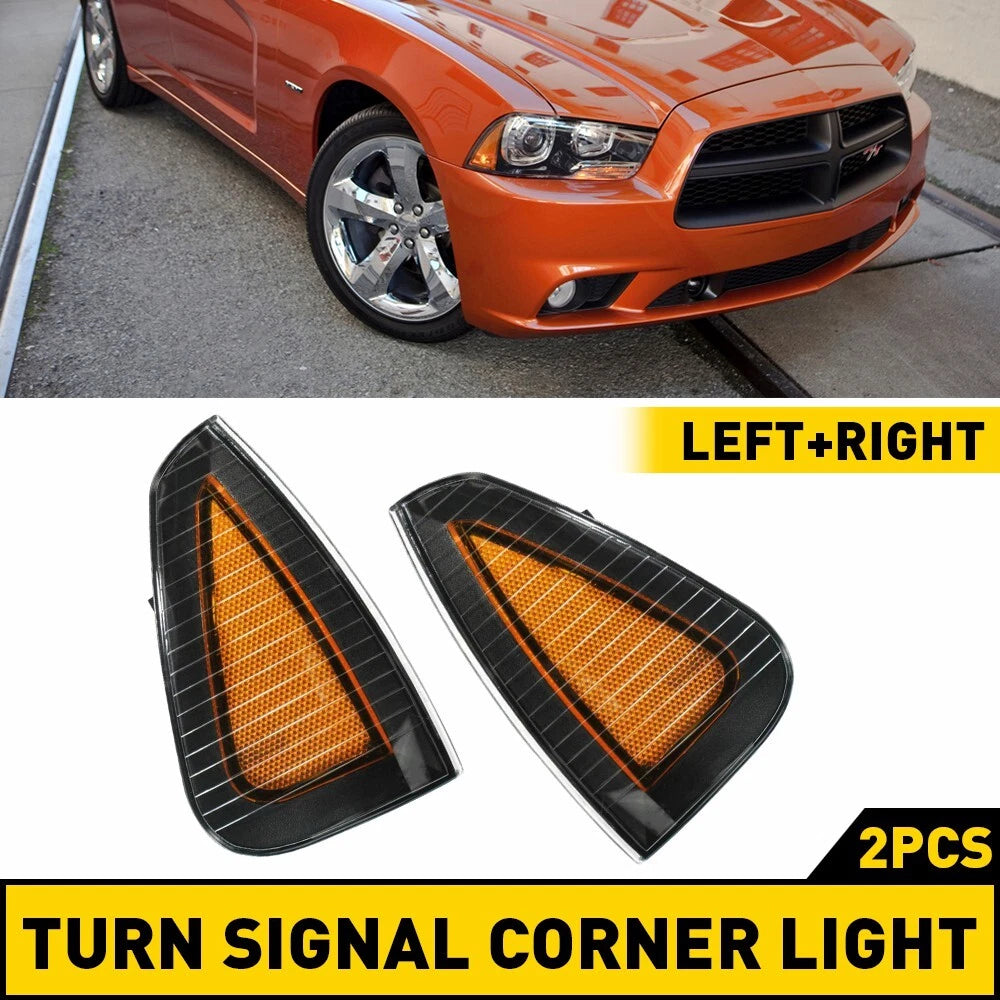 Amber Lens Marker Parking Signal Corner Lights For Housings Dodge 06-10 Charger 6B93BC-57