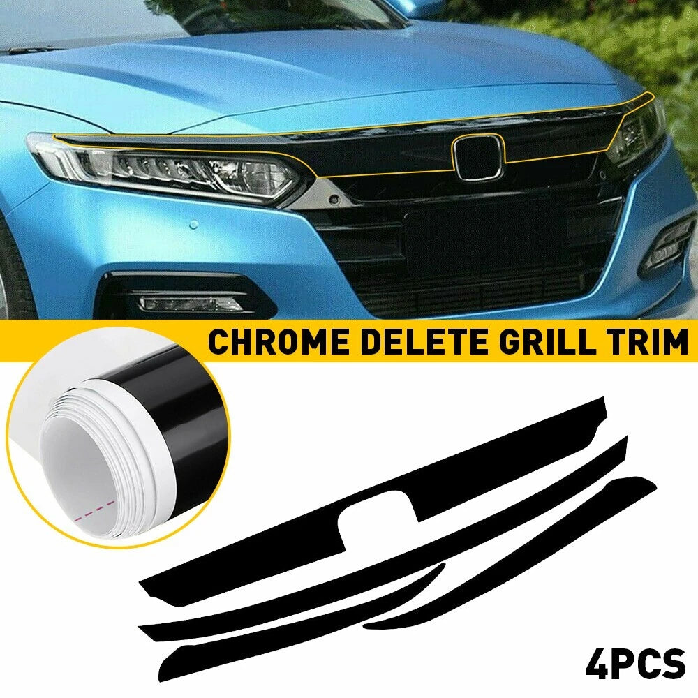 Front Grill Trim Chrome Delete Blackout Overlay for 2018-2020 Honda Accord Sedan 6B93BC-57