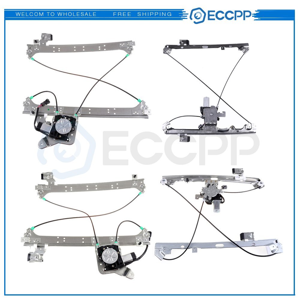 For 2003-2006 Cadillac Escalade ESV Set of 4 Power Window Regulators With Motor 6B93BC-57