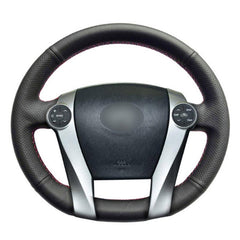 Top Leather Steering Wheel Hand-stitch on Wrap Cover For Toyota Prius 2009-2015