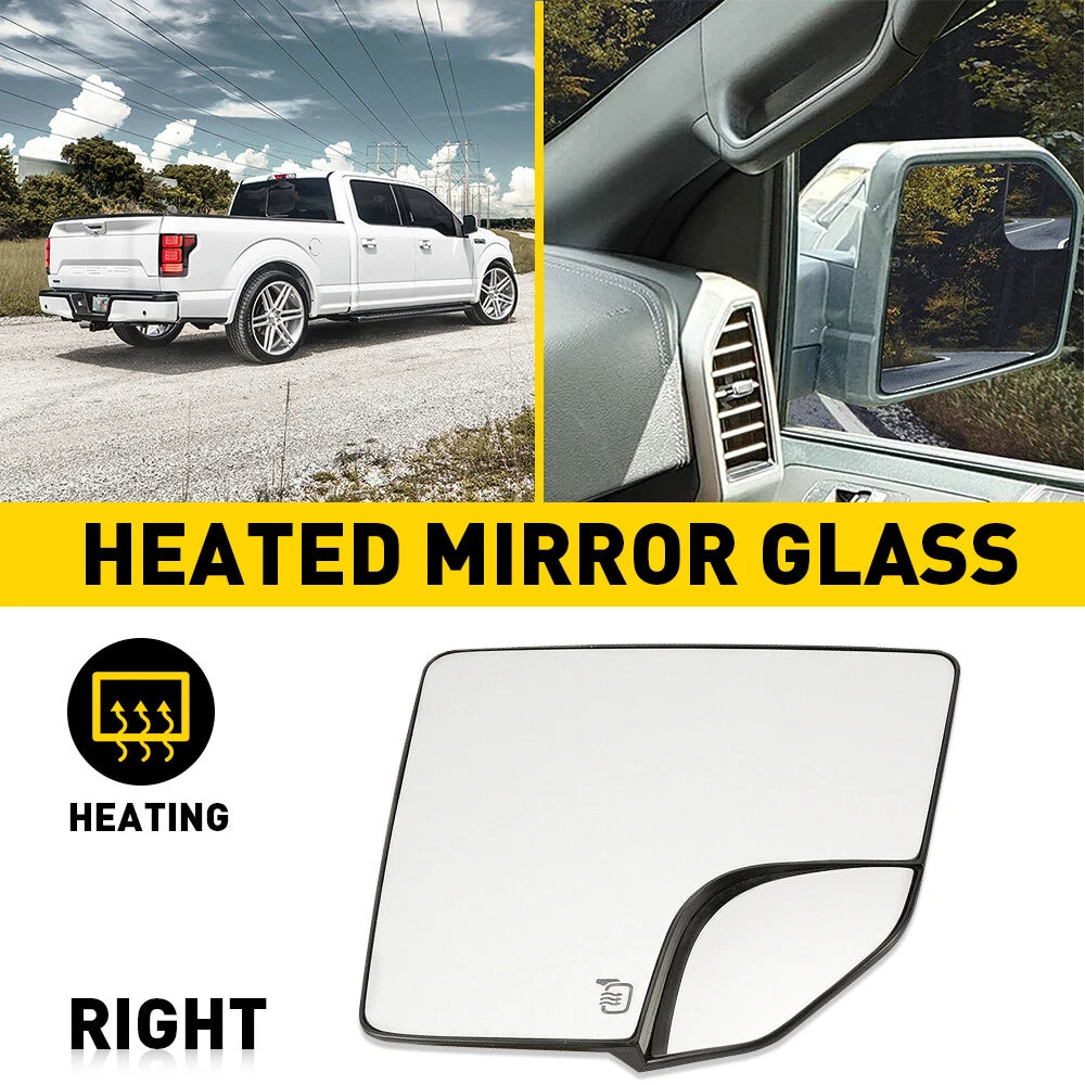 RIGHT PASSENGER GLASS MIRROR SIDE REPLACEMENT FOR FORD 2015-2020 F150 PICKUP EOA 6B93BC-57