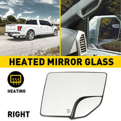 RIGHT PASSENGER GLASS MIRROR SIDE REPLACEMENT FOR FORD 2015-2020 F150 PICKUP EOA 6B93BC-57