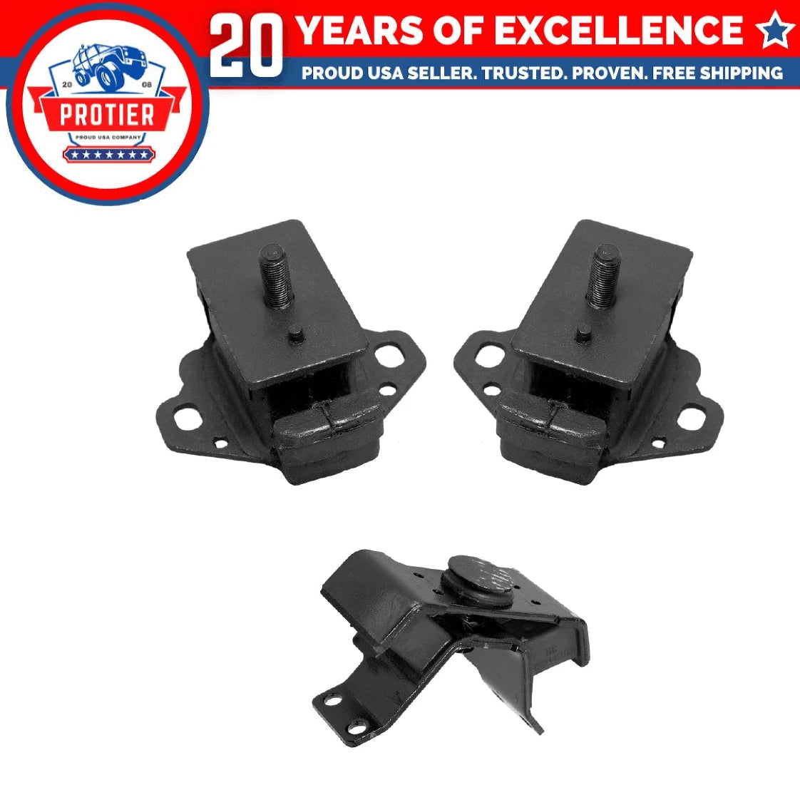 Motor & Trans Mount 3PCS Set Fit 1988-1989 Toyota 4Runner 3.0L for Auto Trans 6B93BC-57