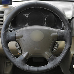 Top Leather Steering Wheel Hand-stitch on Wrap Cover For Honda CRV CR-V 2003-06