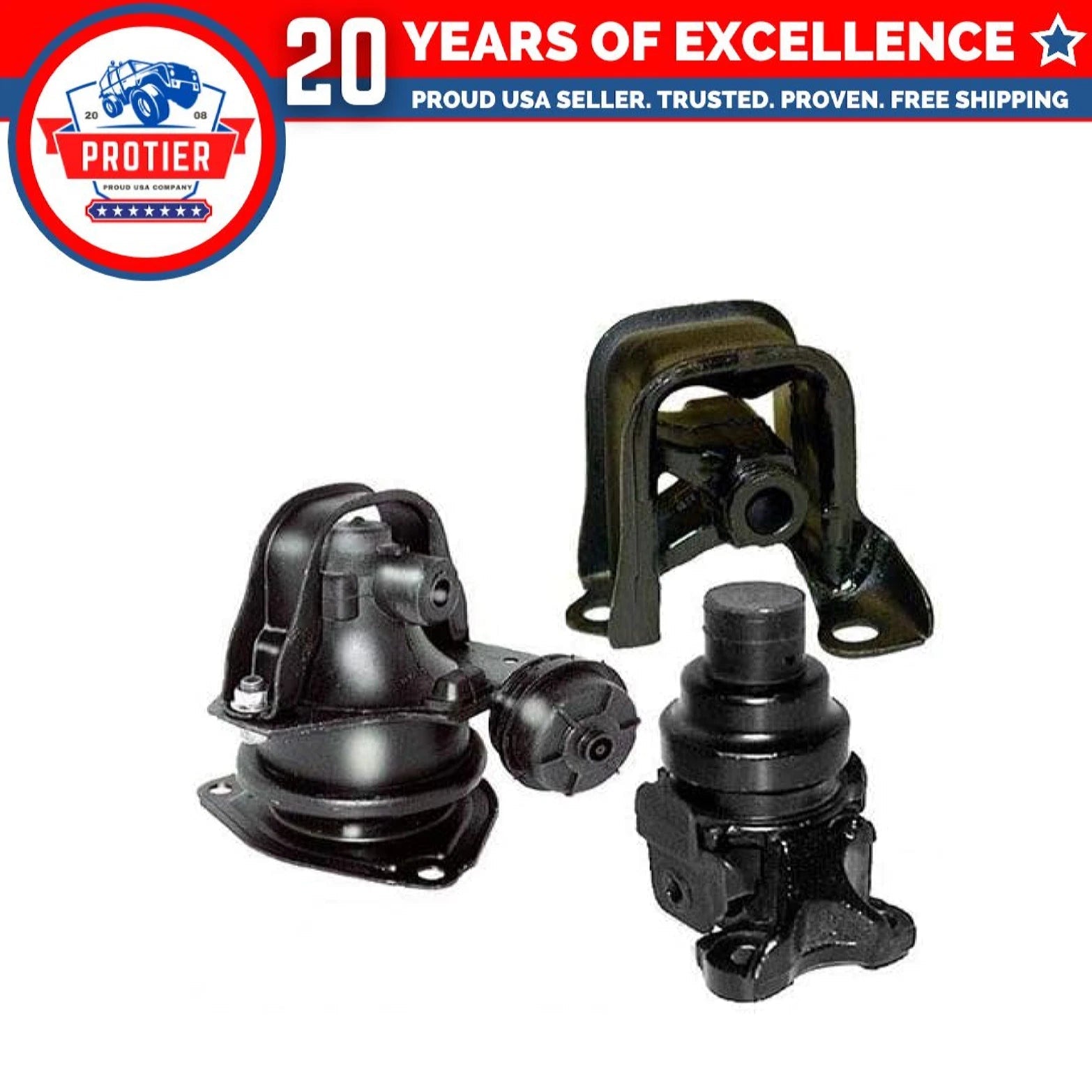 Fits 1994-1997 Honda Accord 2.2L Motor Mount Set w/Solenoid Valve for AUTO 3PCS 6B93BC-57