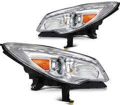 ECCPP Headlights Assembly For Buick Enclave 3.6L 2013-2017 Pair Kit Chrome Amber 6B93BC-57