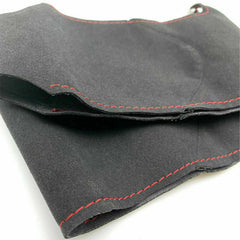 Black Suede Leather Steering Wheel Black Stitch Cover Fit For Porsche Cayenne