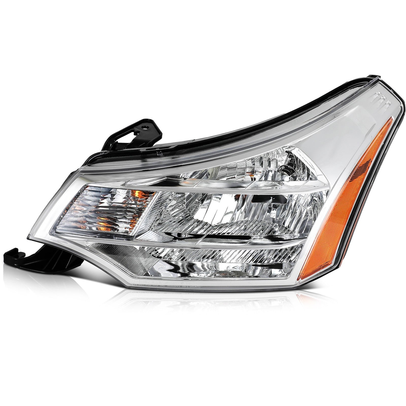ECCPP Headlights Assembly For Ford Focus 2.0L 2.5L 2008-2011 Pair Chrome Amber 6B93BC-57