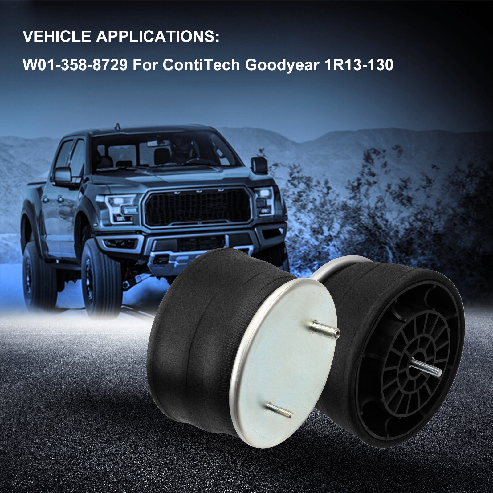 Pair Air Suspension Air Springs W01-358-8729 For ContiTech Goodyear 1R13-130 6B93BC-57