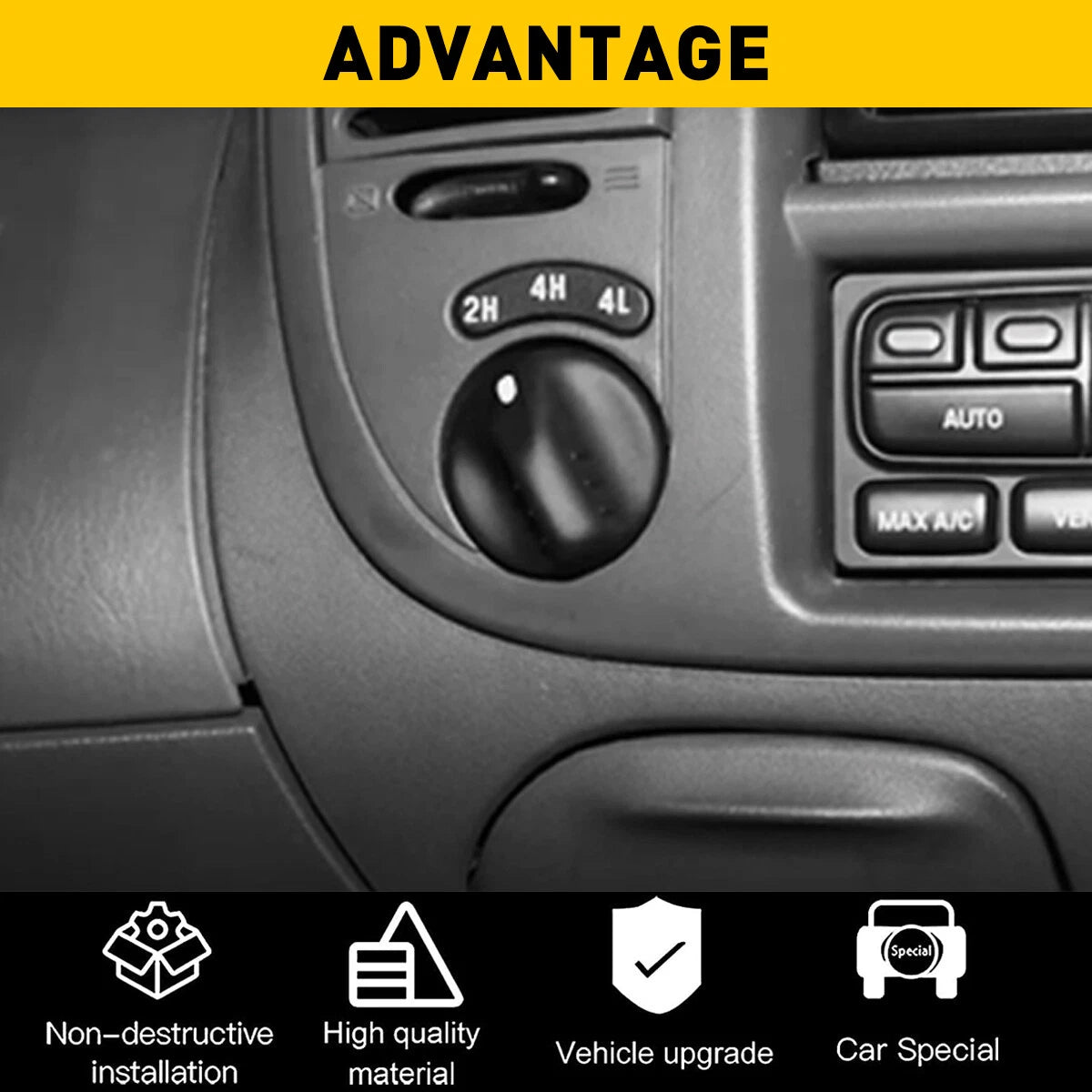 4WD 4X4 Switch Knob Dial Black For 1999-2004 Ford F-150 OE# XL3Z-11661-AAA EOA 6B93BC-57