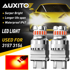 AUXITO Red LED Strobe 3157 Flash Brake Blinking Tail Stop Light Parking Bulb US AUXITO