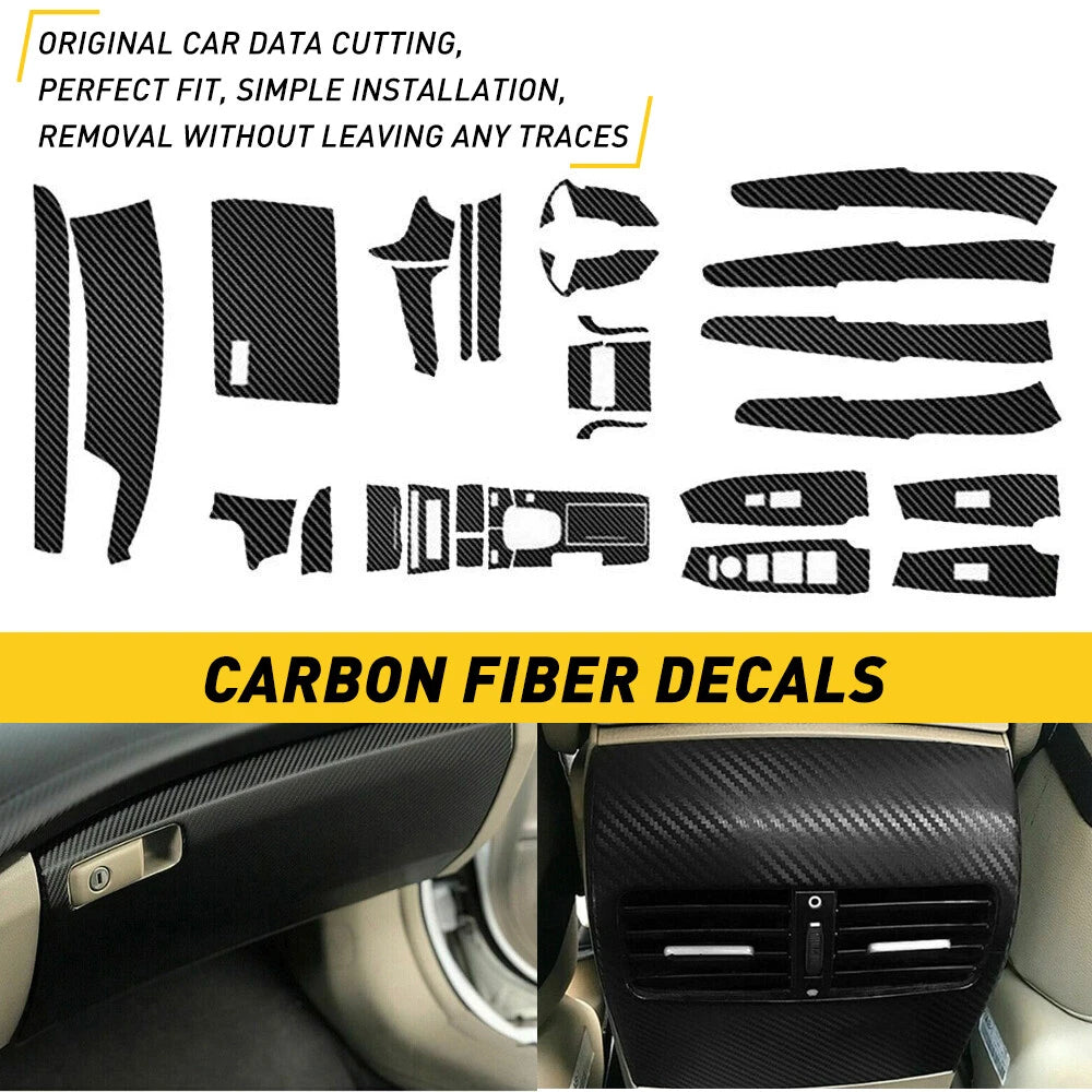Carbon Fiber Style Decor Interior Kit Cover Trim 29PC For Honda Accord 2008-2012 6B93BC-57