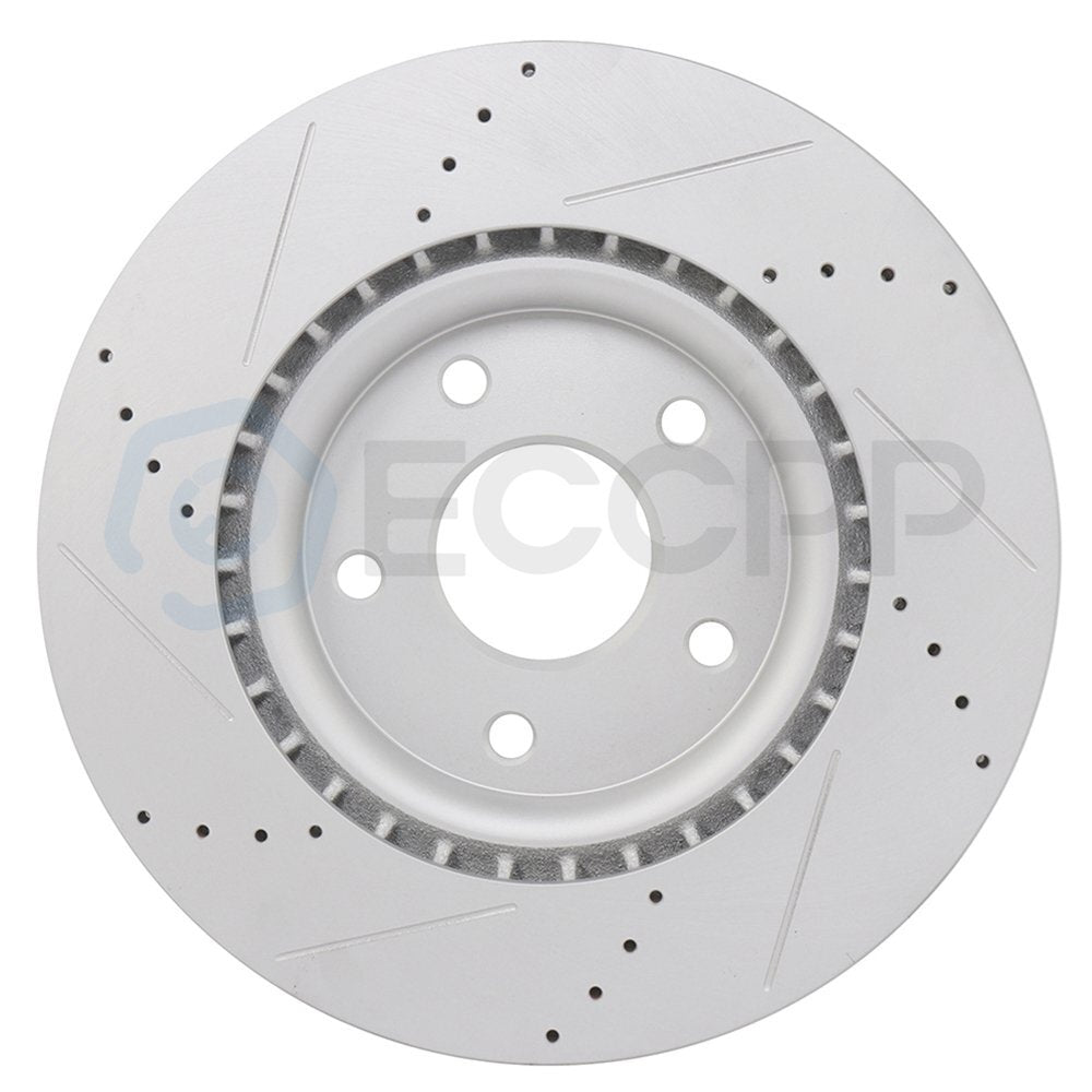 Front Drilled & Slotted Brake Rotors And Ceramic Pads For Chrysler 2012 - 2016 KOEEP