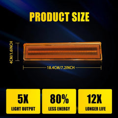 For 1980-86 Ford BRONCO F150 F250 F350 Front Side Amber Fender LED Marker Lights 6B93BC-57