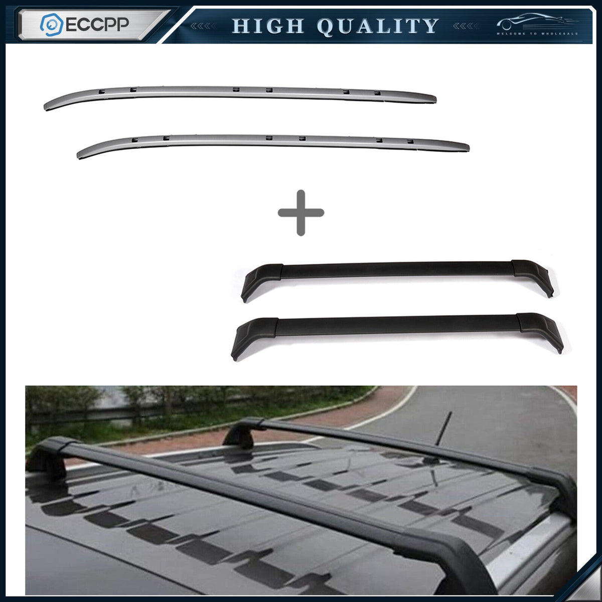 Aluminum For 2017-2019 Mazda CX-5 CX5 Top Roof Rack Cross bar + rail como rack 6B93BC-57