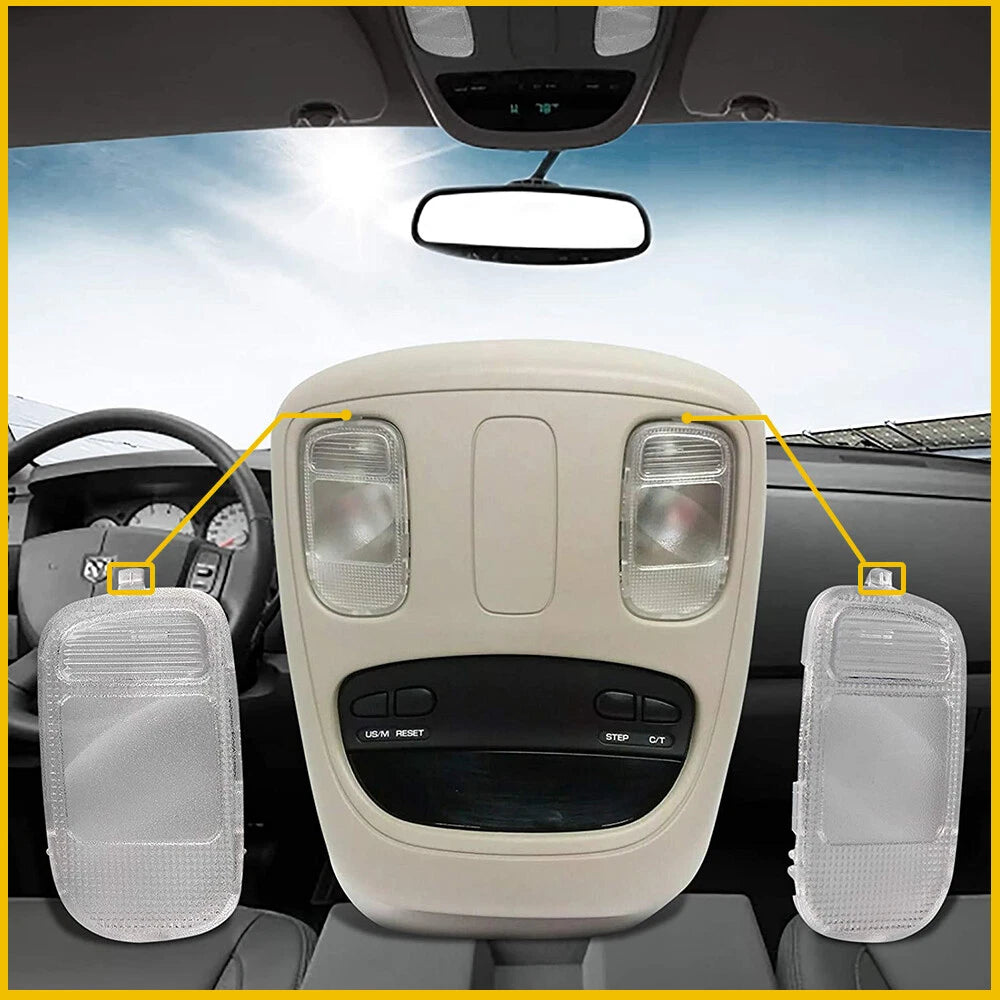 For Dodge Ram 1500 2500 3500 Overhead Clear Dome Map Light Cover Interior L R EA 6B93BC-57