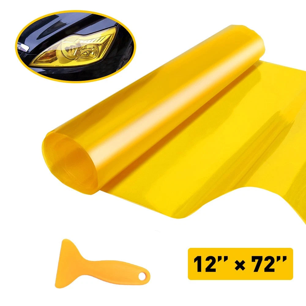 Yellow Tint Film Car Headlights Tail Lights Cover Car Vinyl Wrap 30cm X 180cm EA 6B93BC-57