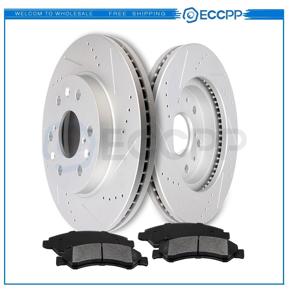 Front Ceramic Brake Pads And Rotors For Cadillac Escalade Chevy Tahoe GMC Yukon 6B93BC-57