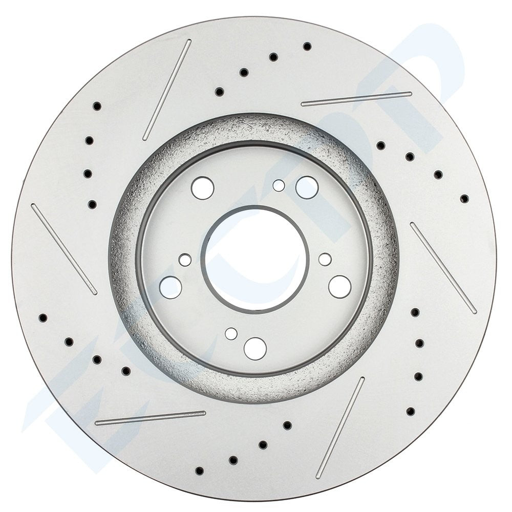 For 2004 - 2008 Acura TL Front and Rear Drilled Rotors Ceramic Brake Pads Base KOEEP
