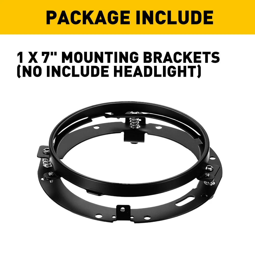2X Round 7Inch LED Headlight Mounting Ring Bracket Adapter for Harley Touring A 6B93BC-57