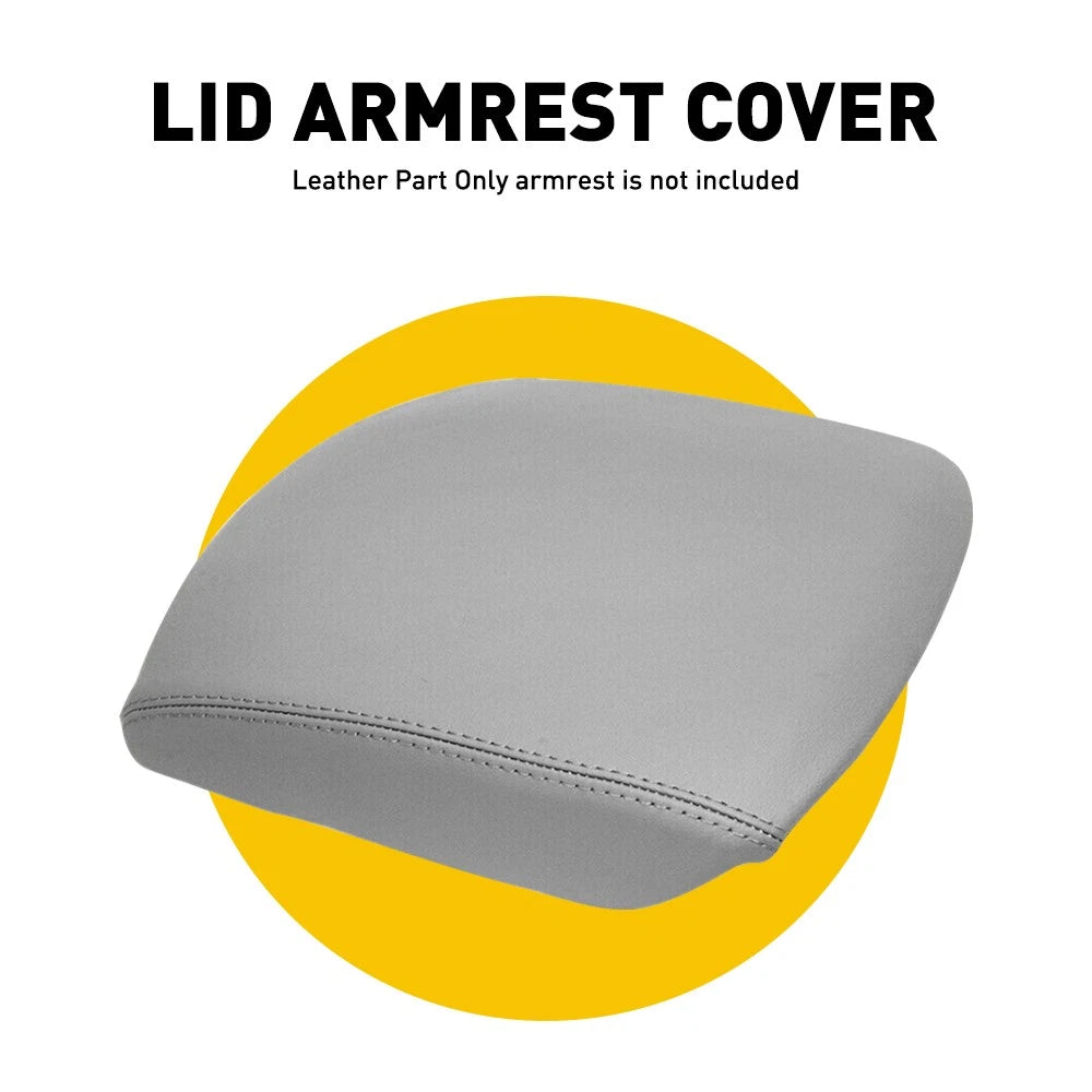 Fits 2009-2015 Leather Pilot Honda Center Console Armrest Cover Lid Skin Gray 6B93BC-57