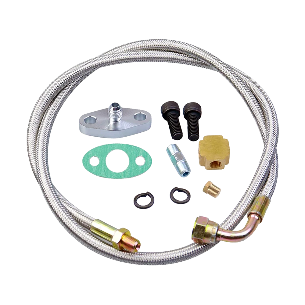Turbo Oil Return + T3/T4/T04E Feed Line Complete Kit For Honda T3/T4 6B93BC-57
