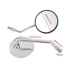 Chrome Motorcycle Rearview Side Mirrors For Honda CB 350 450 500 550 600 650 900